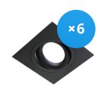 Voordeelpak 6x Noxion Inbouw Spot Boxi MR16 Kantelbaar Zwart | Zaagmaat 80mm - GU10 Fitting