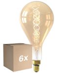 Voordeelpak 6x Calex XXL Splash Goud LED E27 Filament 3W 250lm- 822 Zeer Warm Wit | Dimbaar