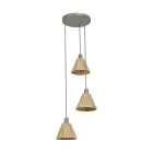 Ledvance LED Hanglamp Decor Rotan Plate Bruin | Geschikt voor 3x E27